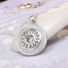 colares femininos sterling silver wheel silver plated women necklace chain pendantssmtn2 J4U66