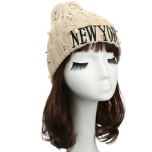 unisex casual beanie for women men hat letter embroidery pearl warm hip hop cool knitted cap headwear J4U66