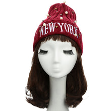 unisex casual beanie for women men hat letter embroidery pearl warm hip hop cool knitted cap headwear J4U66