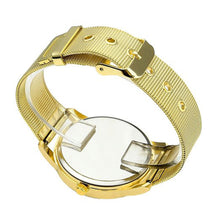 Geneva Women's Golden Stainless Steel Band Roman Rhinestone Dial Analog Quartz Wrist Watch Watches Relogio Feminino J4U66