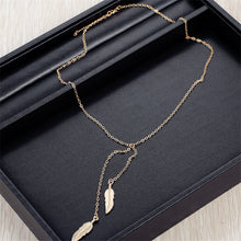 long chain custom Two leaf pendant necklace jewelry Women/Girl lover Valentine's Day gifts  J4U66