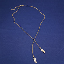 long chain custom Two leaf pendant necklace jewelry Women/Girl lover Valentine's Day gifts  J4U66