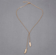 long chain custom Two leaf pendant necklace jewelry Women/Girl lover Valentine's Day gifts  J4U66
