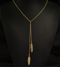long chain custom Two leaf pendant necklace jewelry Women/Girl lover Valentine's Day gifts  J4U66