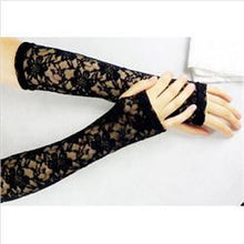 andWomen's long black lace gloves sexy fingerless gloves sunscreen beach driving gloves J4U66