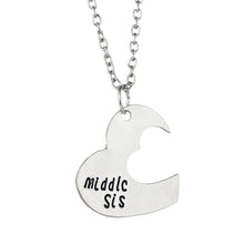 style broken heart 3 parts pendant necklace Sister Necklace Matching "Big middle Little "Sister Necklace Gift For Family J4U66