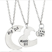 style broken heart 3 parts pendant necklace Sister Necklace Matching "Big middle Little "Sister Necklace Gift For Family J4U66