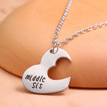 style broken heart 3 parts pendant necklace Sister Necklace Matching "Big middle Little "Sister Necklace Gift For Family J4U66