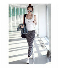 skirts womens long skirt black and white striped with pockets J4U66