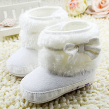 newborn 0~1 months baby girls white bowknot crib shoes soft warm snow boots first walkers J4U66