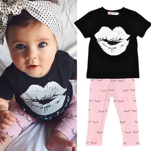 Newborn Baby Boys Girls Clothes Toddler Kids T-shirt Tops + Pants Outfit 2 Pieces Clothing Sets Suit J4U66