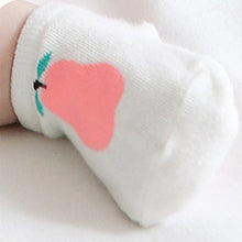 newborn baby infant unisex ankle socks pear print cotton anti slip socks crib shoes J4U66