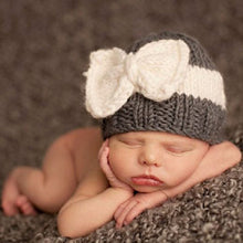 born Baby Kids Girls Boys Lovely Bowknot Knitted Crochet Cap Warm Hat Pography Props Caps J4U66