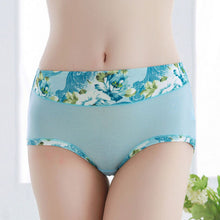 Bamboo Fiber Women Panties High Waist Underpants Sexy Flower Printed Belly In Carry Buttock Briefs Underwear J4U66