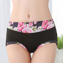 Bamboo Fiber Women Panties High Waist Underpants Sexy Flower Printed Belly In Carry Buttock Briefs Underwear J4U66