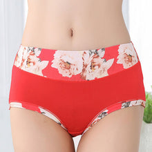 Bamboo Fiber Women Panties High Waist Underpants Sexy Flower Printed Belly In Carry Buttock Briefs Underwear J4U66