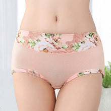Bamboo Fiber Women Panties High Waist Underpants Sexy Flower Printed Belly In Carry Buttock Briefs Underwear J4U66