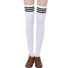 est Thigh High Sexy CottonWomen's Striped Over Knee Girl Lady Stockings P16 J4U66