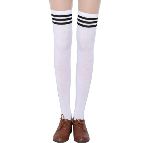 est Thigh High Sexy CottonWomen's Striped Over Knee Girl Lady Stockings P16 J4U66