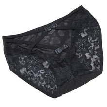 Women Bamboo FIber+Transparent Lace Sexy Black Butterfly Underpants Lingerie Underwear Lady J4U66