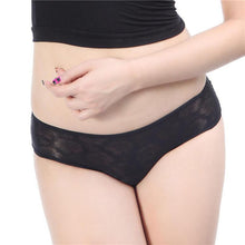 Women Bamboo FIber+Transparent Lace Sexy Black Butterfly Underpants Lingerie Underwear Lady J4U66