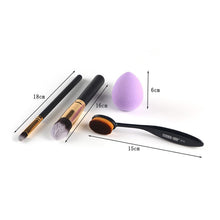 Newly Design 3pcs Makeup Brushes Toothbrush Oval Brush Foundation Brushes+ Cosmetic Puff J4U66