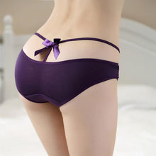 Women Modal Open Butt Panties Sexy Bow Tie Crotchless Lingerie Thongs J4U66