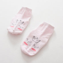 Nice Baby Cartoon Yellow/Pink Cotton Blend Ankle Slipper Anti Slip Soft Socks 0-4 Y J4U66