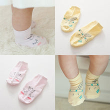 Nice Baby Cartoon Yellow/Pink Cotton Blend Ankle Slipper Anti Slip Soft Socks 0-4 Y J4U66