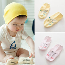 Nice Baby Cartoon Yellow/Pink Cotton Blend Ankle Slipper Anti Slip Soft Socks 0-4 Y J4U66