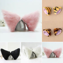 night party club ball wearing deacorate cat fox fur ear pattern hairclip bell J4U66