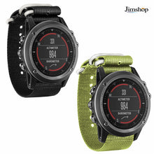 Nylon Watch Band 26mm Luxury Nylon Strap 5 Ring Watch Replacement Band For Garmin Fenix 3 Black/Green Fashion J4U66