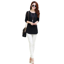 o neck long sleeve women t-shirts lace hollow out irregular hem women tops base tee blusas plus size black dark gray J4U66