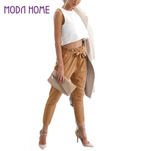 ol chiffon high waist harem pants women stringyselvedge style casual loose pants solid black trousers J4U66