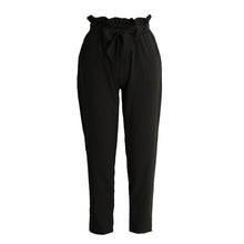 ol chiffon high waist harem pants women stringyselvedge style casual loose pants solid black trousers J4U66