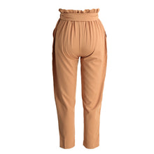 ol chiffon high waist harem pants women stringyselvedge style casual loose pants solid black trousers J4U66