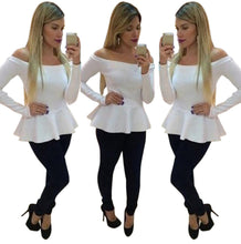 Off Shoulder Women Blouses Sexy VShirt Chiffon Solid Plus Size Ladies Blouse Casual Tops Clothing Tank Shirts J4U66