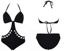 one piece cut out bikini halter leopard printing bodysuit strappy high waist swimsuit c43 J4U66