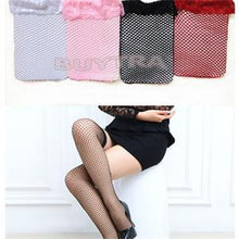 One Size Style Attractive Women Stockings Hosiery Above Knee Nylon Hollow Out Mesh Long Stockings Women Black White Red Pink J4U66