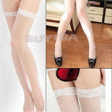 One Size Style Attractive Women Stockings Hosiery Above Knee Nylon Hollow Out Mesh Long Stockings Women Black White Red Pink J4U66