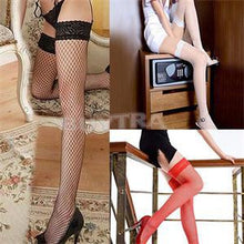 One Size Style Attractive Women Stockings Hosiery Above Knee Nylon Hollow Out Mesh Long Stockings Women Black White Red Pink J4U66