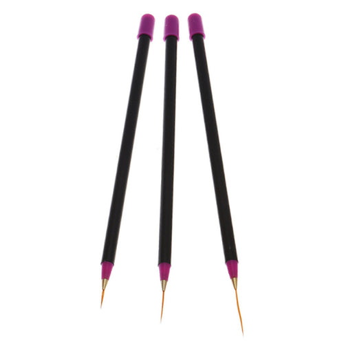 3pc Nail Art Tips Tools Polish Pen Drawing lines Nail Brushes Proffesional Decor Makeup brushes for manicure CY0723 J4U66
