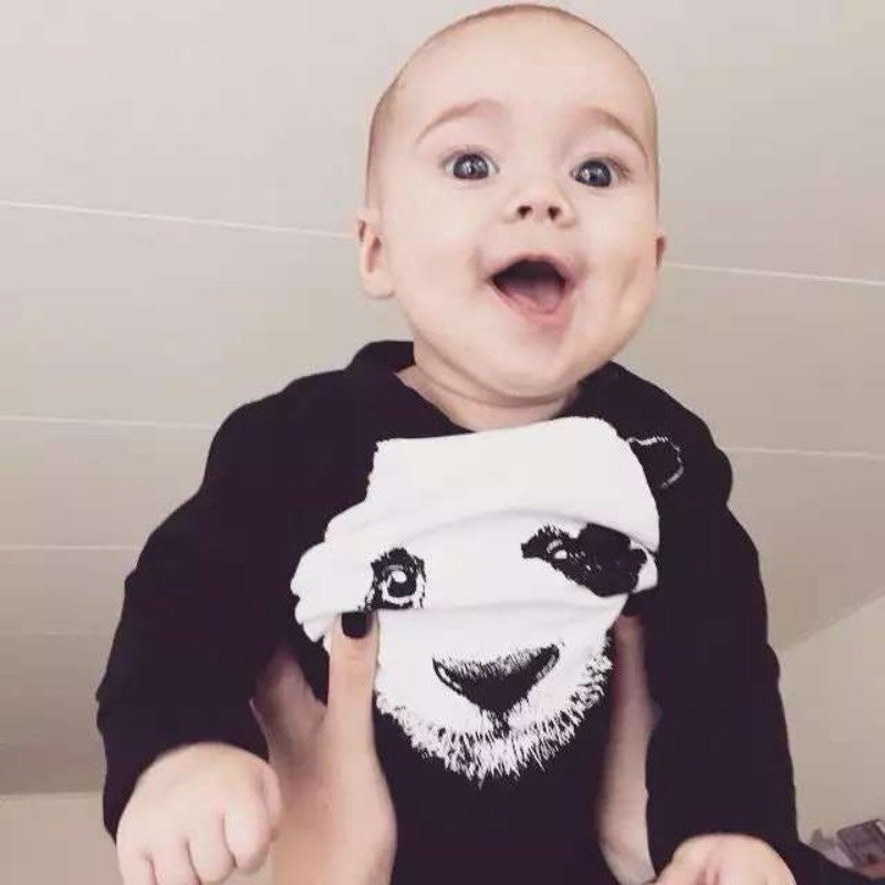 PRO Baby Siamese clothes The panda cartoon jumpsuits baby boy clothes Long sleeve girls clothes style suits J4U66