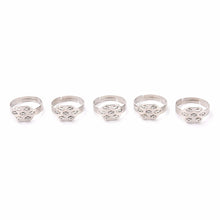 Pad Diy Silver -Plated Ring Blanks Glue On Cabochon Rings Base Anillo Adjustable RingFindings Material For Handmade J4U66