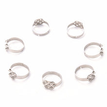 Pad Diy Silver -Plated Ring Blanks Glue On Cabochon Rings Base Anillo Adjustable RingFindings Material For Handmade J4U66