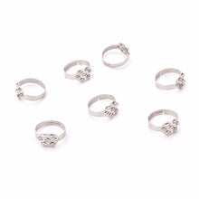 Pad Diy Silver -Plated Ring Blanks Glue On Cabochon Rings Base Anillo Adjustable RingFindings Material For Handmade J4U66