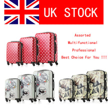 patterned suitcases sets kids children bagages roulettes  hard shell luggage women retro travel set trolley 20 24 2 J4U66