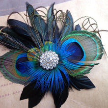 Peacock Feather Rhinestone Hairpin Hair Clip Belly Dance Party Wedding Hair Wear J4U66