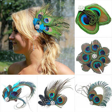 peacock feather rhinestone hairpin hairclips dance party wedding hair band wear J4U66