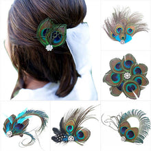 peacock feather rhinestone hairpin hairclips dance party wedding hair band wear J4U66